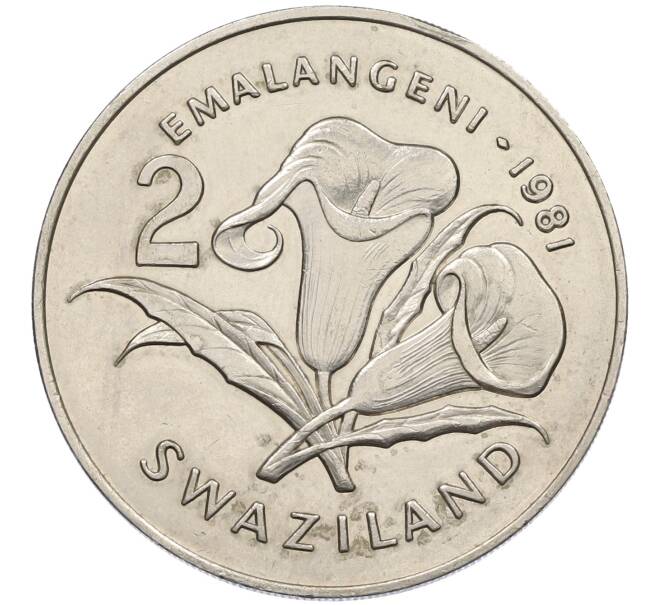 Монета 2 эмалангени 1981 года Свазиленд «Бриллиантовый юбилей короля Собузы II» (Артикул: K12-39792) — Фото №2