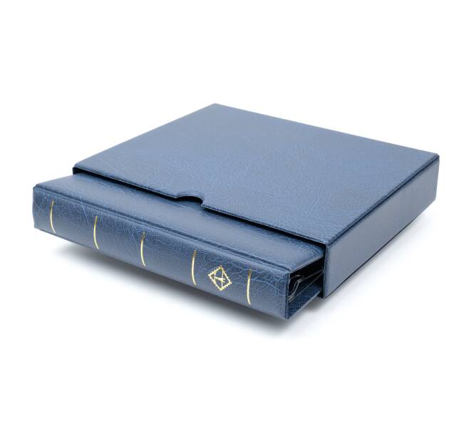 Альбом для монет без листов с защитным шубером форматf «Optima F» Синий (LEUCHTTURM 302912) (Артикул: L1-30068)