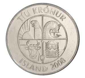 10 крон 2008 года Исландия — Фото №1