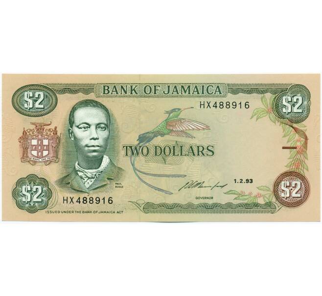 Банкнота 2 доллара 1993 года Ямайка (Артикул: K12-40402) — Фото №1