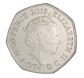 50 пенсов 2018 года Велкобритания «100 лет представлению Закона о народе» — Фото №2