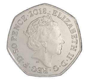 50 пенсов 2018 года Велкобритания «150 лет со дня рождения Беатрис Поттер — Глостерский портной» — Фото №2