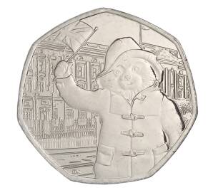 50 пенсов 2018 года Велкобритания «60 лет Медвежоноку Паддингтону (стоит)» — Фото №1