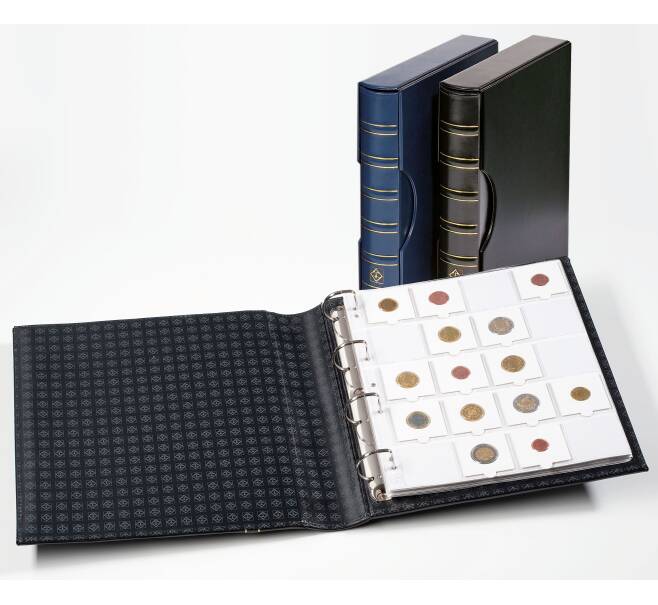 Альбом для монет с 10 листами для 200 ячеек и защитным шубером формата Grande Черный (LEUCHTTURM 343349) (Артикул: L1-30074) — Фото №1