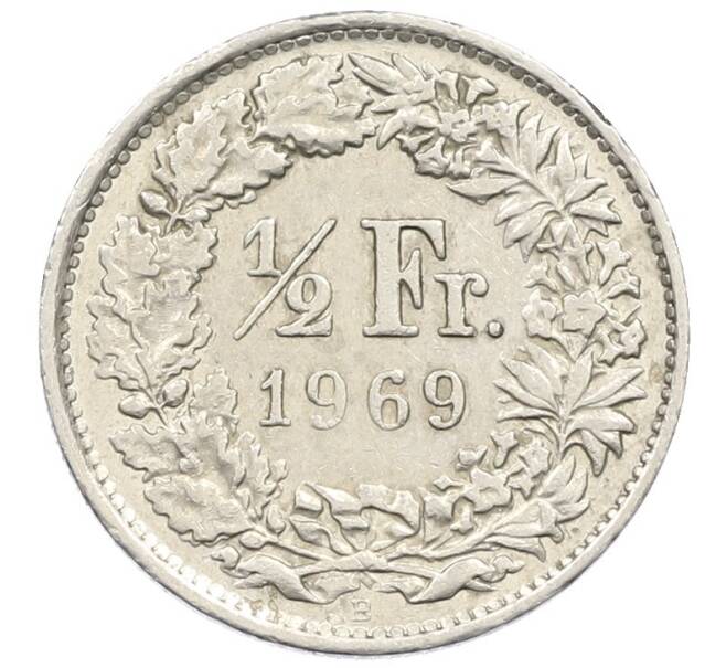 Монета 1/2 франка 1969 года Швейцария (Артикул: K12-40474) — Фото №1