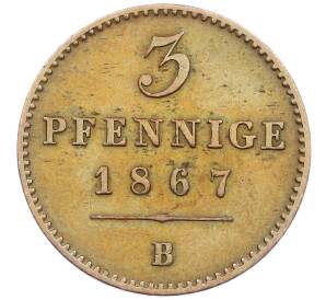 3 пфеннига 1867 года Вальдек-Пирмонт — Фото №1