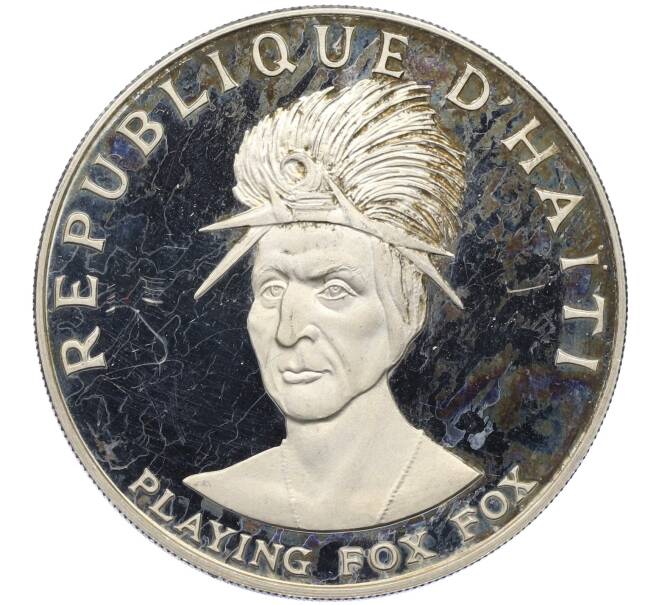 Монета 10 гурдов 1971 года Гаити «Вожди Сиу — Playing Fox Fox» (Артикул: T11-13441) — Фото №1