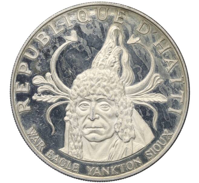 Монета 10 гурдов 1971 года Гаити «Вожди Сиу — Боевой орел» (Артикул: T11-13447) — Фото №1