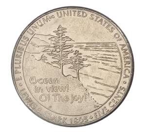 5 центов 2005 года D США «200 лет экспедиции Льюиса и Кларка — Выход к океану» — Фото №1
