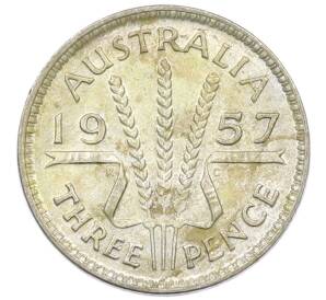 3 пенса 1957 года Австралия — Фото №1