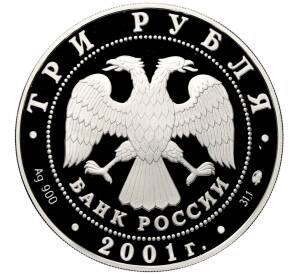 3 рубля 2001 года ММД «Освоение и исследование Сибири» — Фото №2