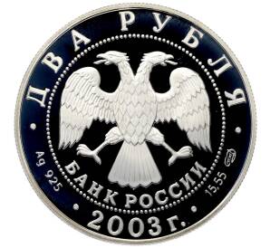 2 рубля 2003 года СПМД «200 лет со дня рождения Федора Тютчева» — Фото №2