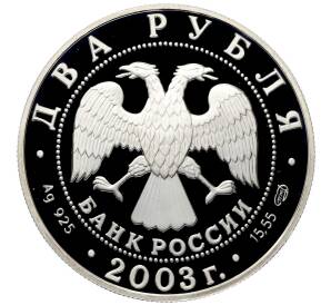 2 рубля 2003 года СПМД «200 лет со дня рождения Федора Тютчева» — Фото №2