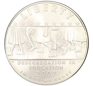 1 доллар 2007 года P США «Десегрегация в образовании — школа в Литл-Рок» — Фото №1