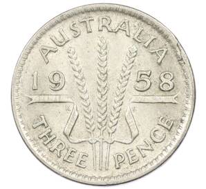 3 пенса 1958 года Австралия — Фото №1