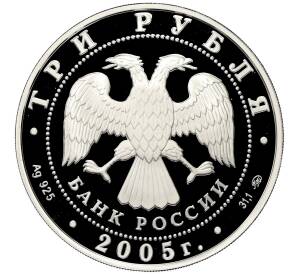 3 рубля 2005 года ММД «Лунный календарь — Год Петуха» — Фото №2