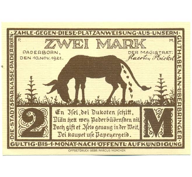 Банкнота 2 марки 1921 года Германия — город Падерборн (Нотгельд) (Артикул: K12-40808) — Фото №1