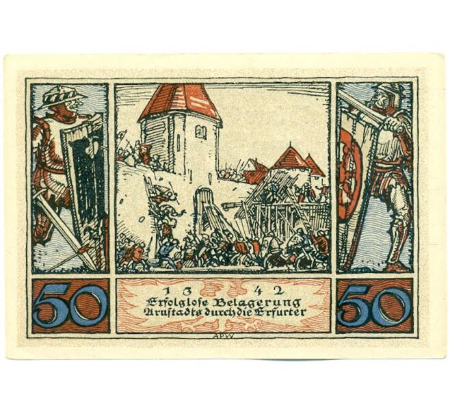 Банкнота 50 пфеннигов 1921 года Германия — город Арнштадт (Нотгельд) (Артикул: K12-40813) — Фото №2