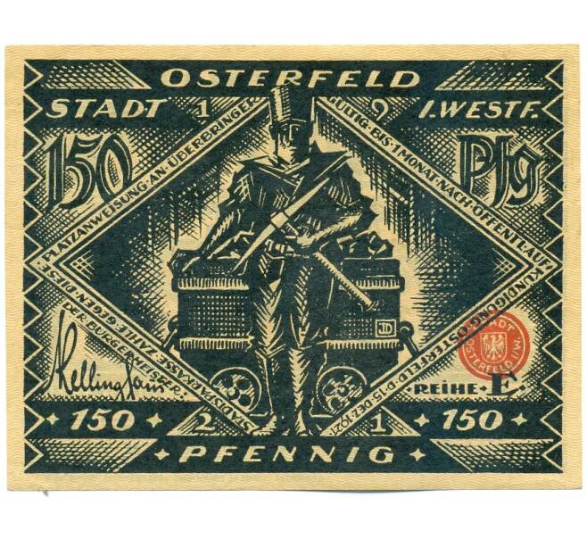 Банкнота 150 пфеннигов 1921 года Германия — город Остерфельд (Нотгельд) (Артикул: K12-40820) — Фото №2