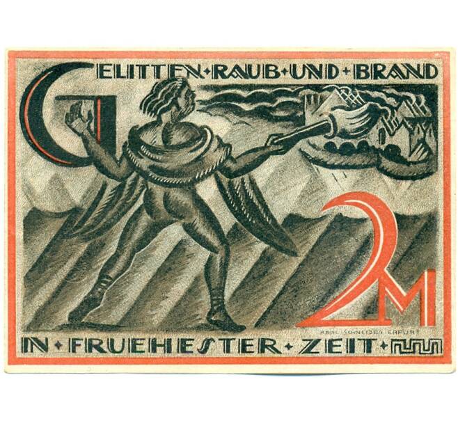 Банкнота 2 марки 1921 года Германия — город Гера (Нотгельд) (Артикул: K12-40829) — Фото №1