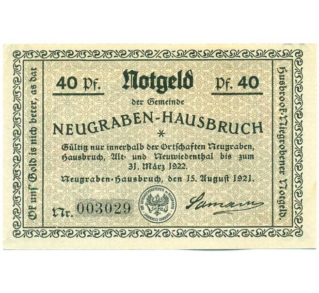Банкнота 40 пфеннигов 1921 года Германия — город Нойграбен-Хаусбрух (Нотгельд) (Артикул: K12-40832) — Фото №2