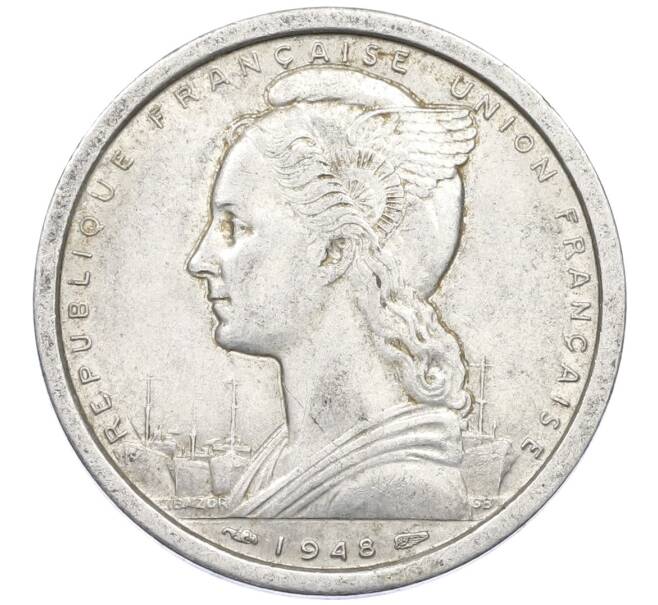 Монета 2 франка 1948 года Французская Экваториальная Африка (Артикул: T11-13496) — Фото №2