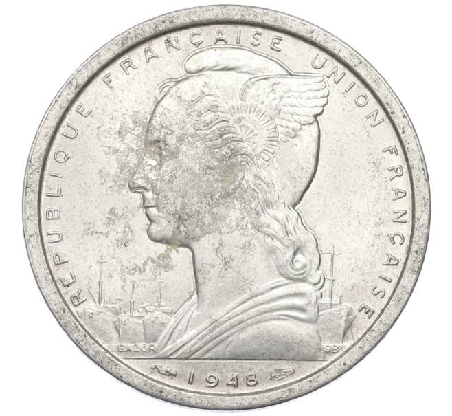 Монета 2 франка 1948 года Французская Экваториальная Африка (Артикул: T11-13497) — Фото №2