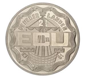 2,5 экю 1991 года Нидерланды — Эразм Роттердамский — Фото №2