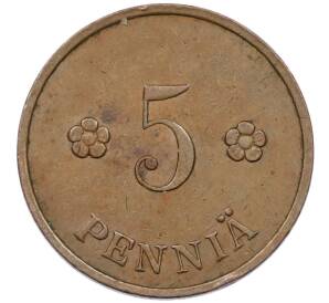 5 пенни 1937 года Финляндия — Фото №2