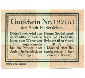 10 пфеннигов 1920 года Германия — город Хадерслебен (Нотгельд) — Фото №2