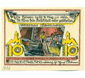 10 пфеннигов 1922 года Германия — община Нинхаген (Нотгельд) — Фото №2