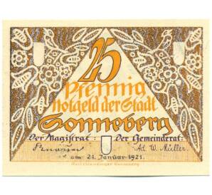 25 пфеннигов 1921 года Германия — город Зоннеберг (Нотгельд) — Фото №2