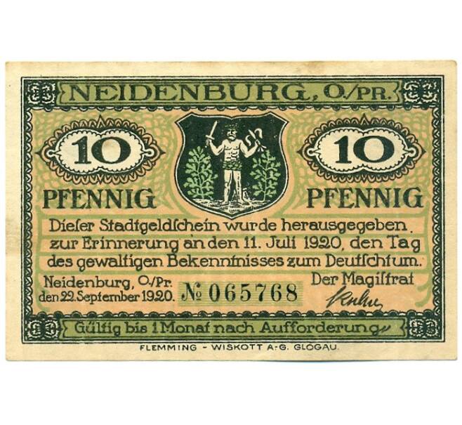 Банкнота 10 пфеннигов 1920 года Германия — город Нейденбург (Нотгельд) (Артикул: K12-41573) — Фото №1