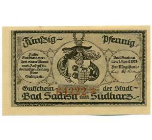 50 пфеннигов 1921 года Германия — город Бад-Закса (Нотгельд) — Фото №2