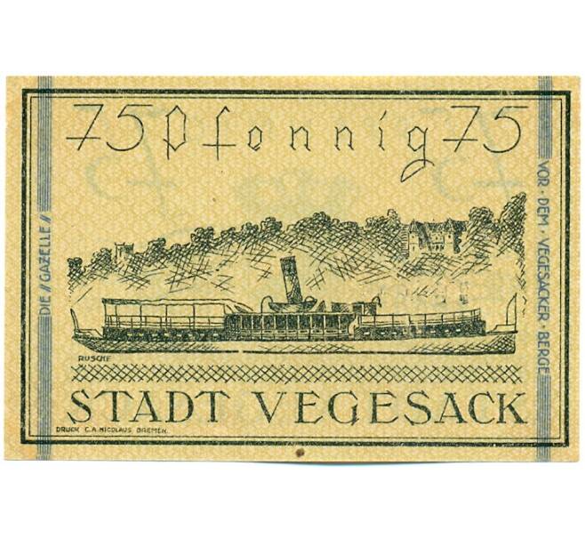 Банкнота 75 пфеннигов 1921 года Германия — город Фегезак (Нотгельд) (Артикул: K12-41591) — Фото №2