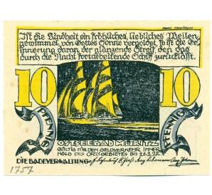 10 пфеннигов 1922 года Германия — Мюриц (Нотгельд) — Фото №2