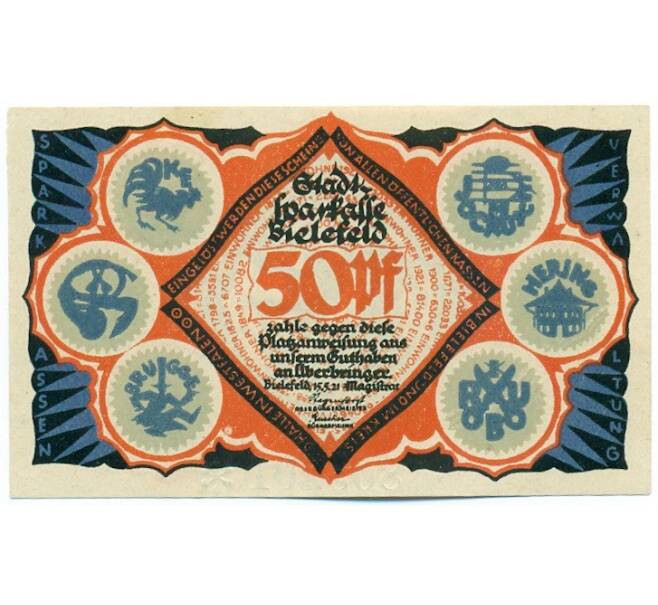 Банкнота 50 пфеннигов 1921 года Германия — город Билефельд (Нотгельд) (Артикул: K12-41717) — Фото №1