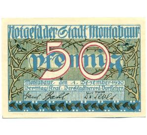 50 пфеннигов 1920 года Германия — город Монтабаур (Нотгельд) — Фото №1