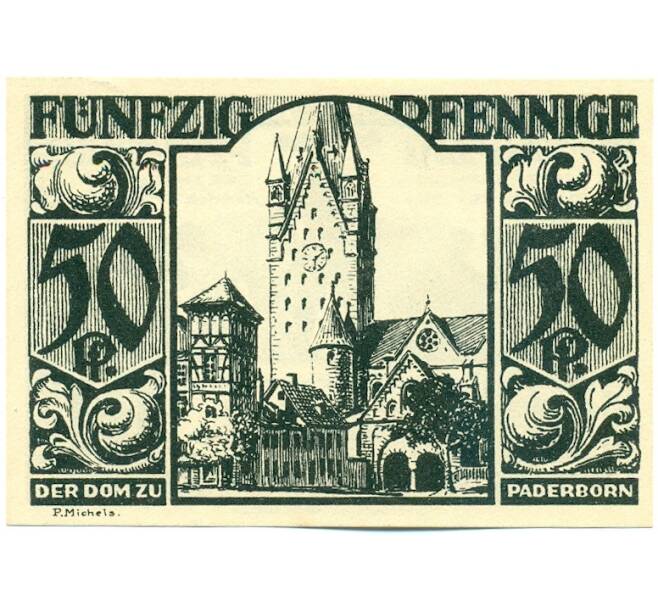Банкнота 50 пфеннигов 1921 года Германия — город Падерборн (Нотгельд) (Артикул: K12-41738) — Фото №1