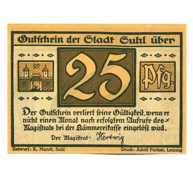 Банкнота 25 пфеннигов 1921 года Германия — город Зуль (Нотгельд) (Артикул: K12-41750) — Фото №2