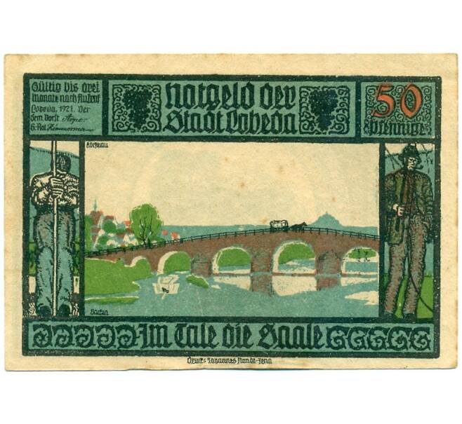 Банкнота 50 пфеннигов 1921 года Германия — город Лобеда (Нотгельд) (Артикул: K12-41758) — Фото №2