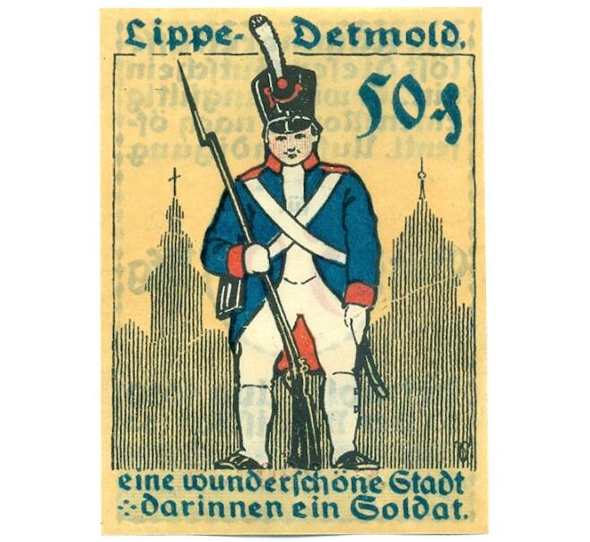 Банкнота 50 пфеннигов 1920 года Германия — город Детмольд (Нотгельд) (Артикул: K12-41797) — Фото №1