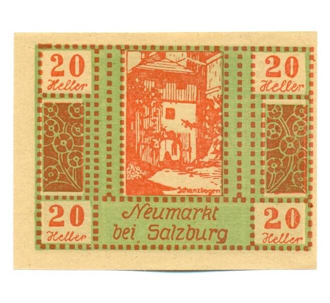 Банкнота 20 геллеров 1920 года Австрия — Ноймаркт Зальцбург (Нотгельд) (Артикул: K12-41811) — Фото №2