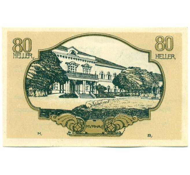 Банкнота 80 геллеров 1920 года Австрия — город Бад-Халль (Нотгельд) (Артикул: K12-41829) — Фото №1