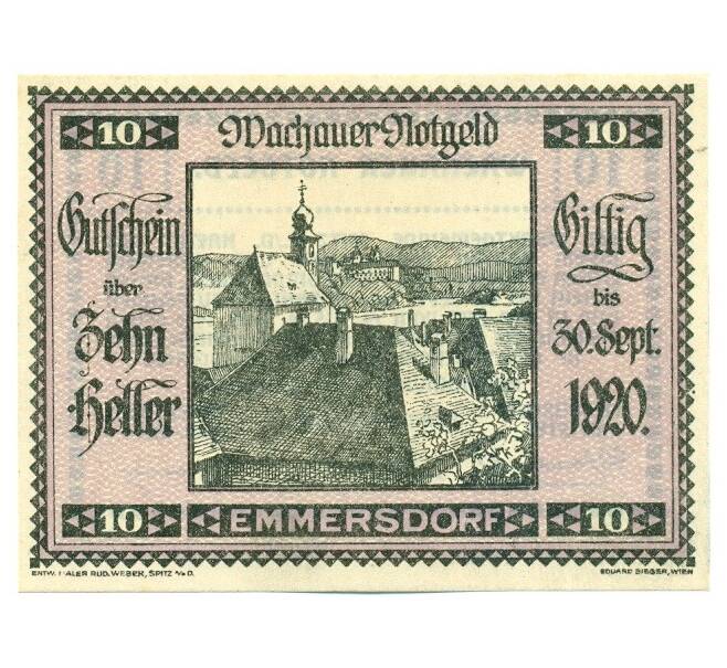 Банкнота 10 геллеров 1920 года Австрия — Вахау (Нотгельд) (Артикул: K12-41851) — Фото №1