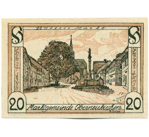 20 геллеров 1920 года Австрия — коммуна Обернойкирхен (Нотгельд) — Фото №1