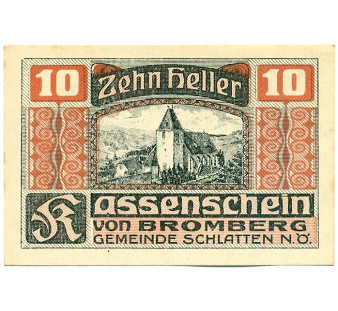 Банкнота 10 геллеров 1920 года Австрия — коммуна Бромберг (Нотгельд) (Артикул: K12-42103) — Фото №1