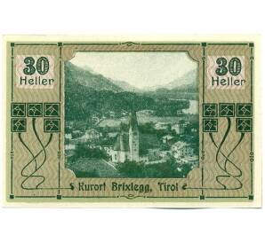 30 геллеров 1920 года Австрия — община Брикслегг (Нотгельд) — Фото №1