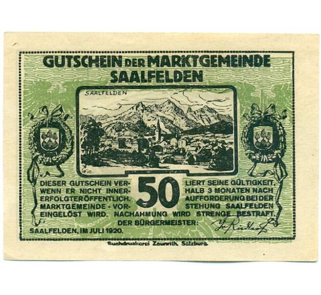 Банкнота 50 геллеров 1920 года Австрия — Зальфельден (Нотгельд) (Артикул: K12-42148) — Фото №1