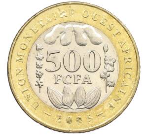 500 франков 2005 года Западно-Африканский валютный союз (Медальное соотношение сторон) — Фото №1